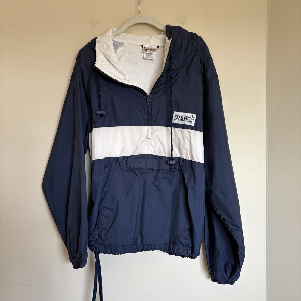 Vintage Walt Disney World Blue‎ and White Half-Zip Medium